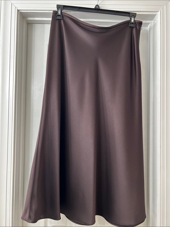 ANTONIO MELANI Dresses & Skirts - ANTONIO MELANI Satin A-Line Skirt in Chocolate Brown